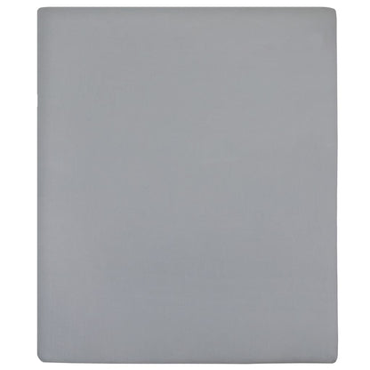 Spannbettlaken Jersey Grau 140x200 cm Baumwolle - Pazzar.ch
