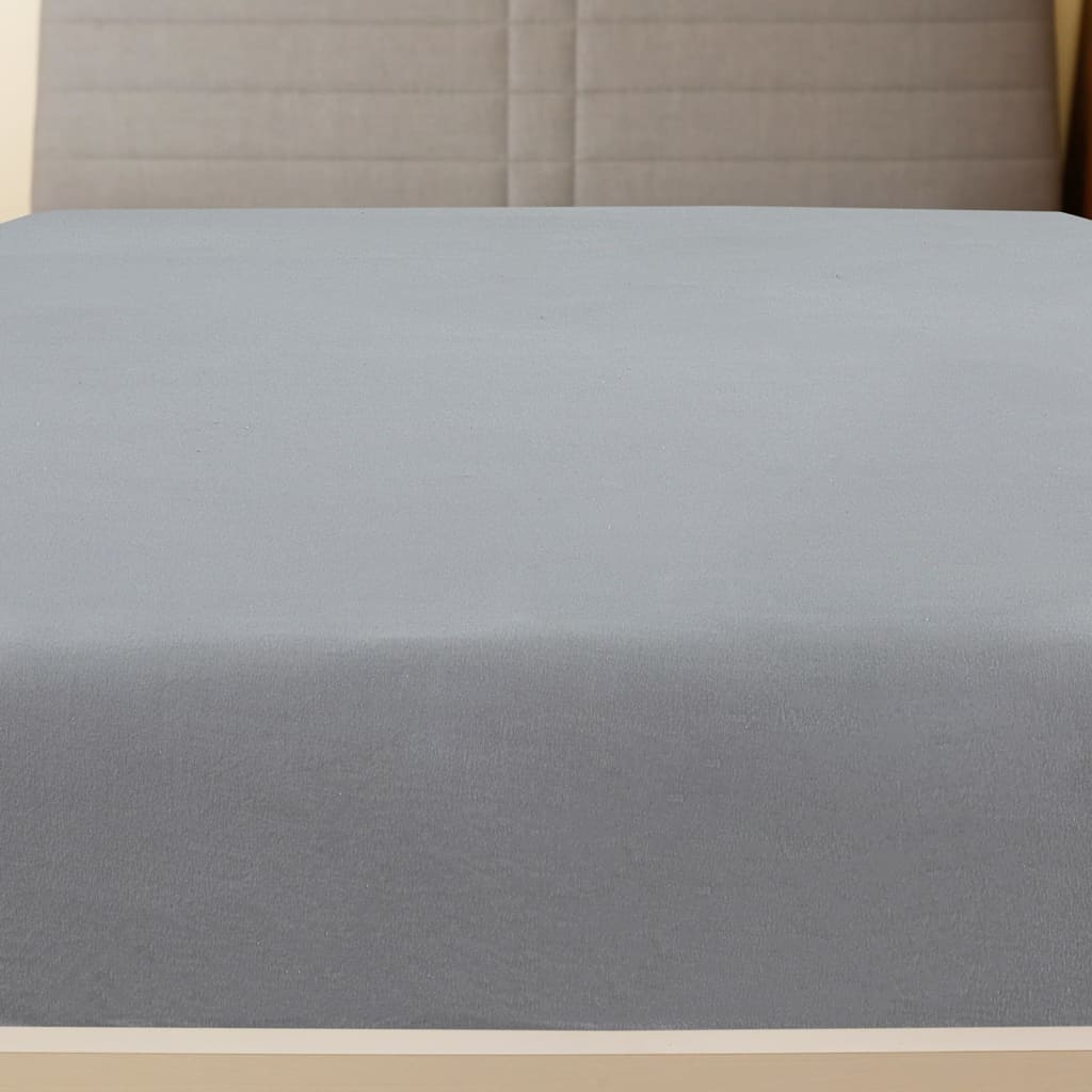 Spannbettlaken Jersey Grau 140x200 cm Baumwolle - Pazzar.ch