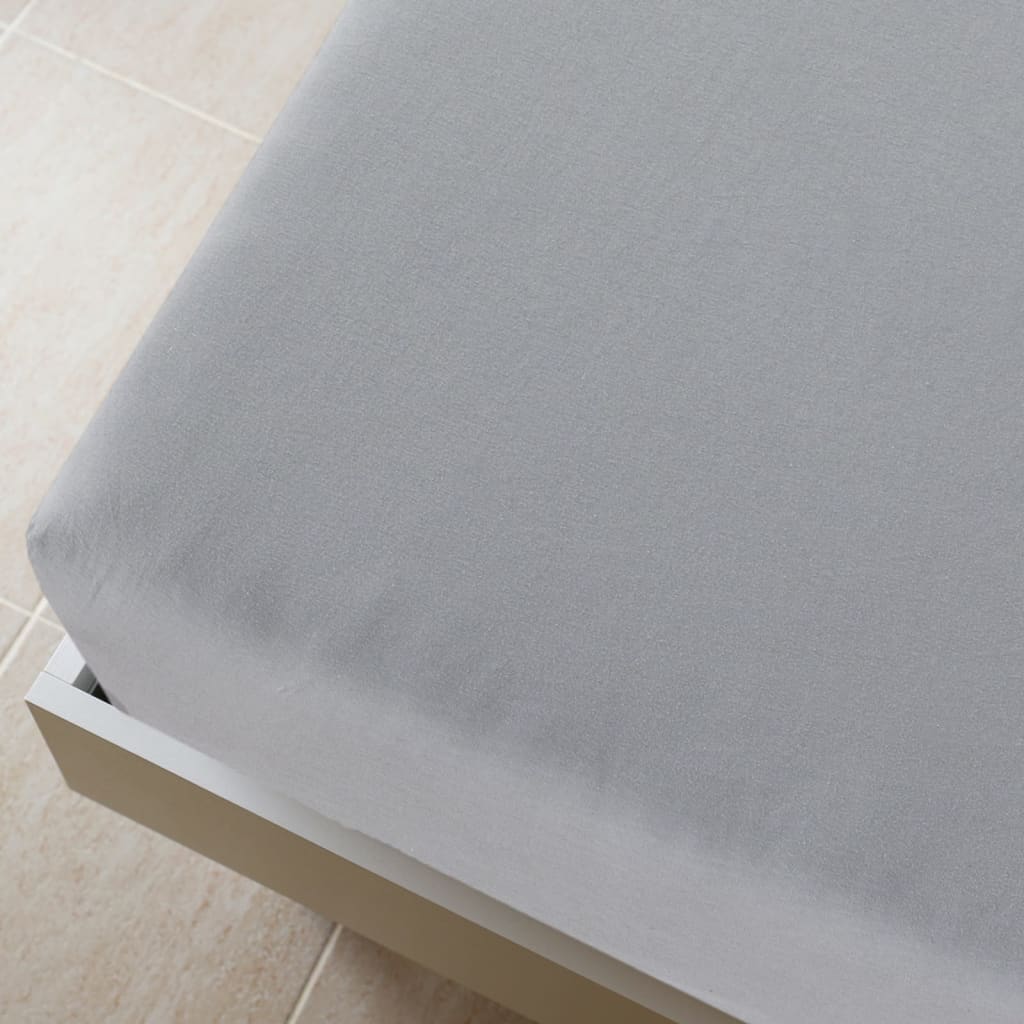 Spannbettlaken Jersey Grau 140x200 cm Baumwolle - Pazzar.ch