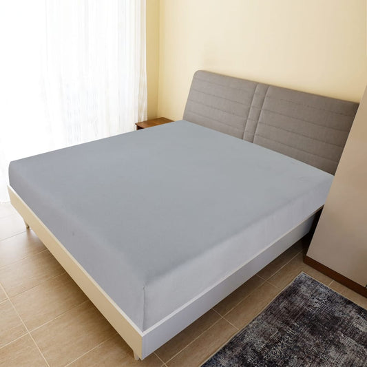 Spannbettlaken Jersey Grau 140x200 cm Baumwolle - Pazzar.ch