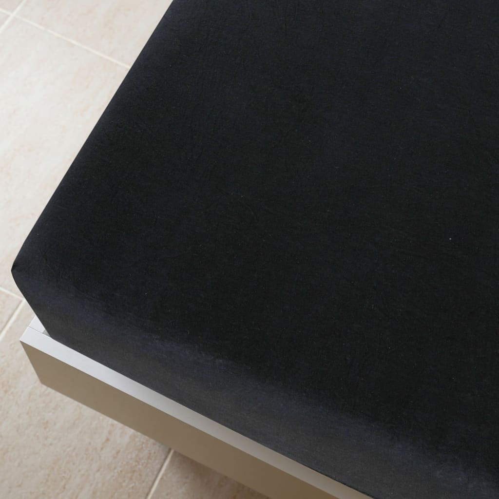 Spannbettlaken 2 Stk. Jersey Schwarz 140x200 cm Baumwolle - Pazzar.ch