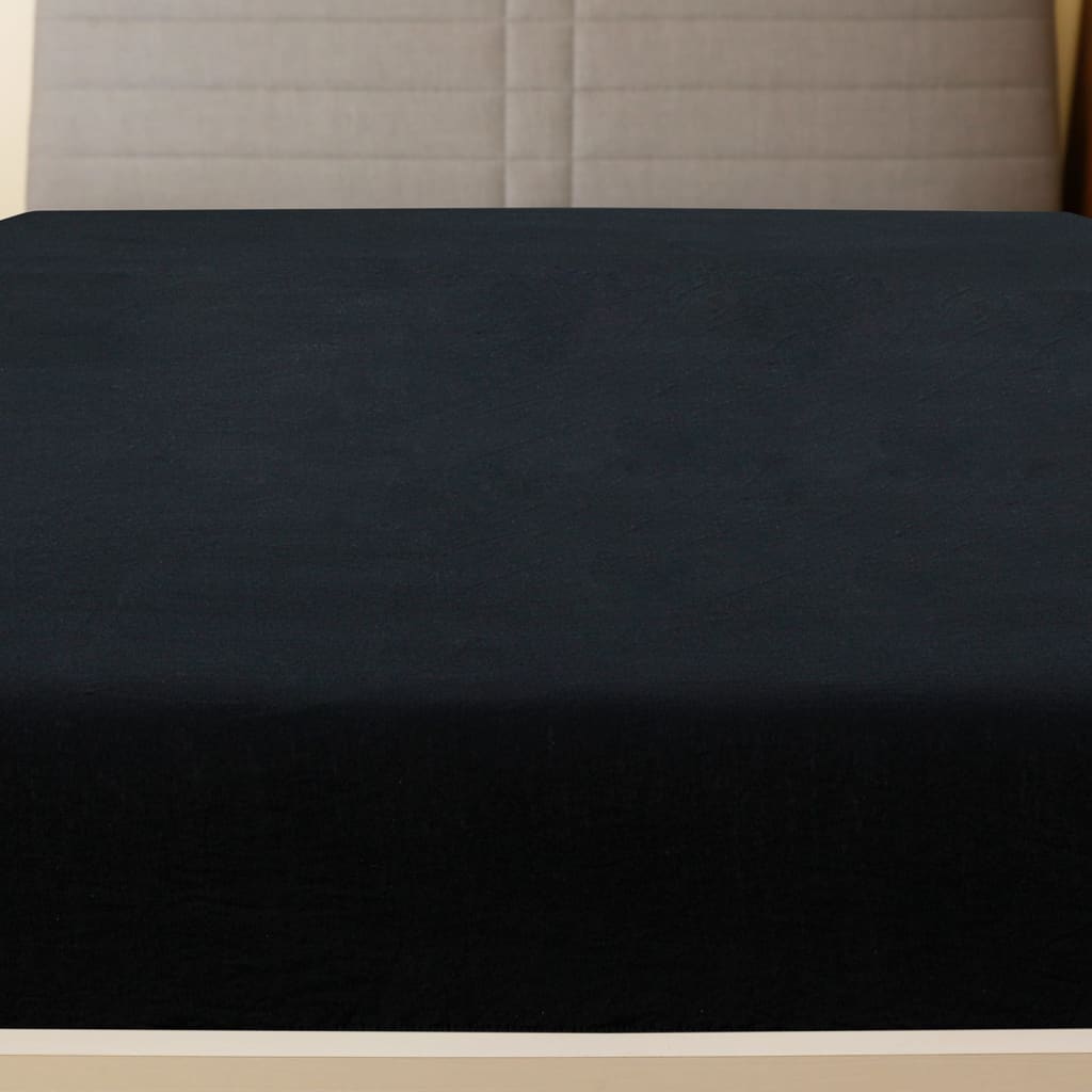 Spannbettlaken 2 Stk. Jersey Schwarz 160x200 cm Baumwolle - Pazzar.ch