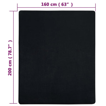 Spannbettlaken 2 Stk. Jersey Schwarz 160x200 cm Baumwolle - Pazzar.ch