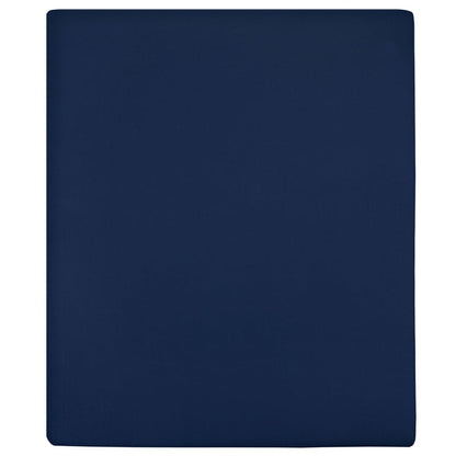 Spannbettlaken Jersey Marineblau 140x200 cm Baumwolle - Pazzar.ch