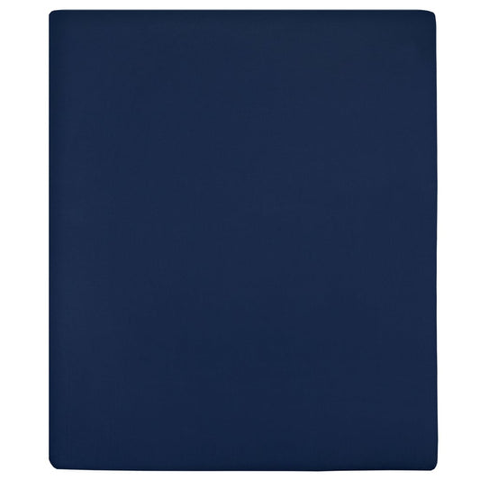 Spannbettlaken Jersey Marineblau 140x200 cm Baumwolle - Pazzar.ch