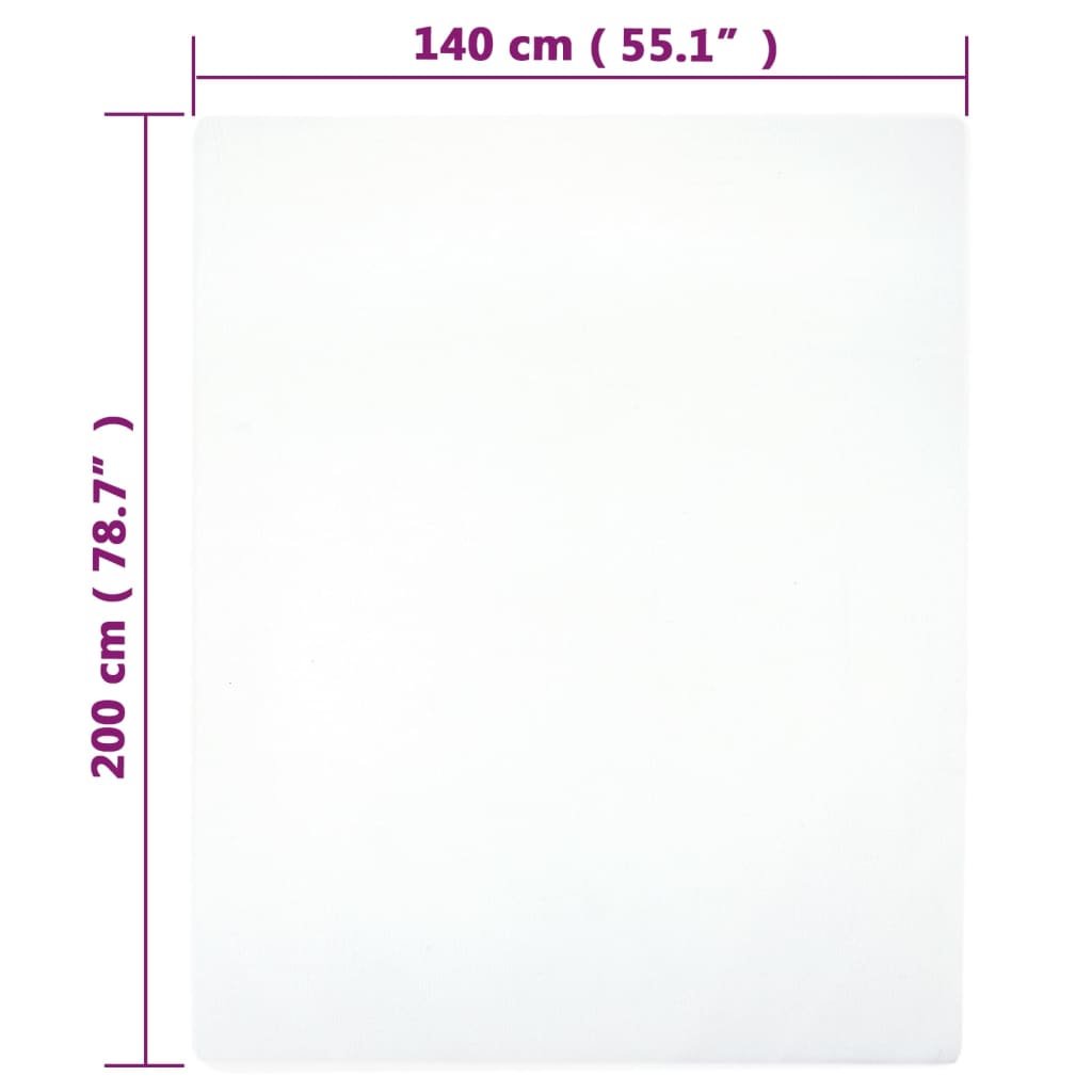 Spannbettlaken Jersey Weiß 140x200 cm Baumwolle - Pazzar.ch