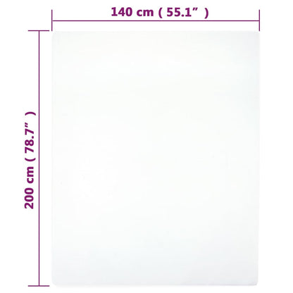 Spannbettlaken Jersey Weiß 140x200 cm Baumwolle - Pazzar.ch