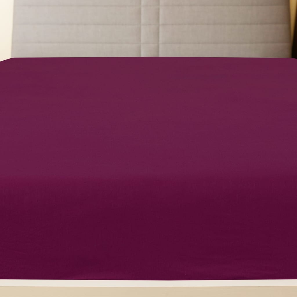 Spannbettlaken 2 Stk. Jersey Bordeauxrot 140x200 cm Baumwolle - Pazzar.ch