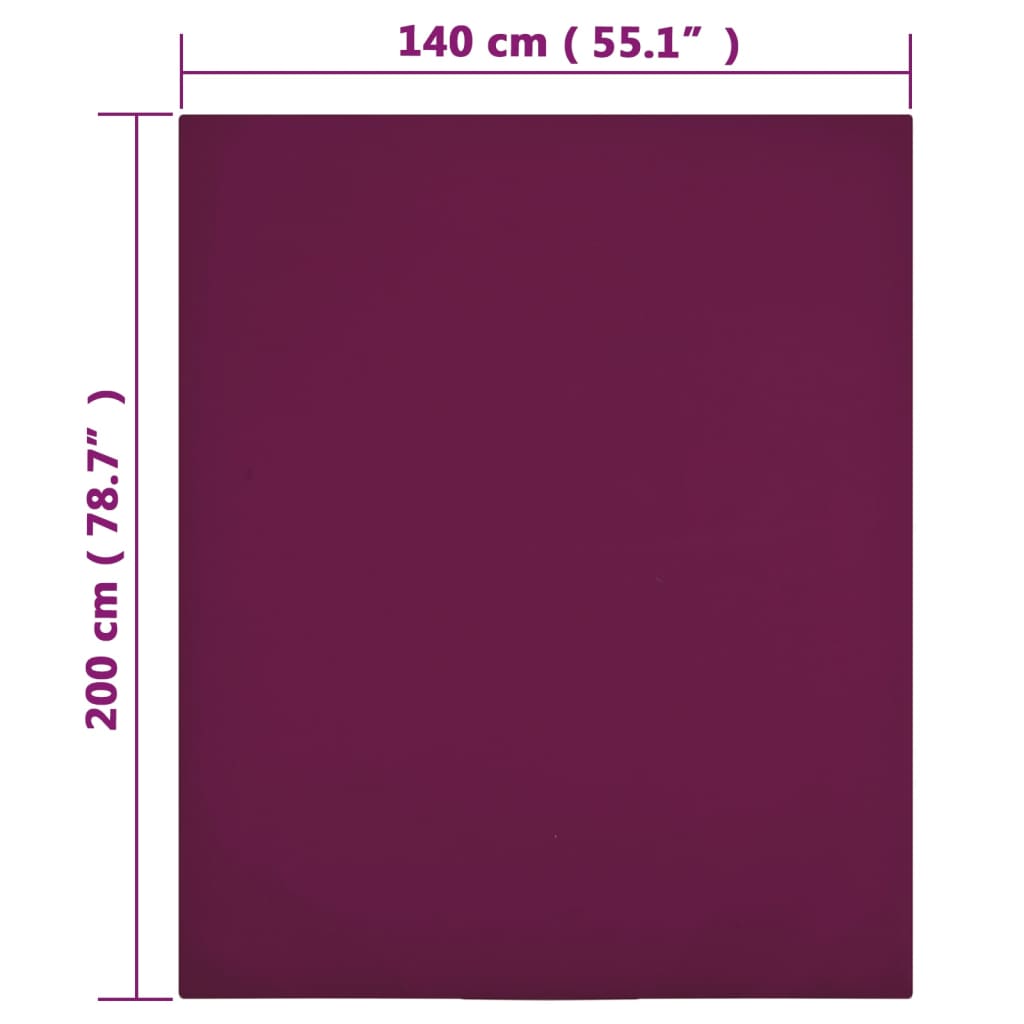 Spannbettlaken 2 Stk. Jersey Bordeauxrot 140x200 cm Baumwolle - Pazzar.ch