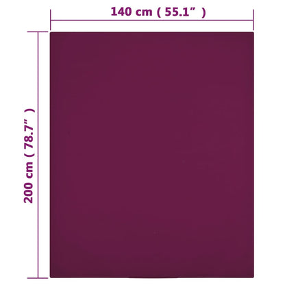 Spannbettlaken 2 Stk. Jersey Bordeauxrot 140x200 cm Baumwolle - Pazzar.ch