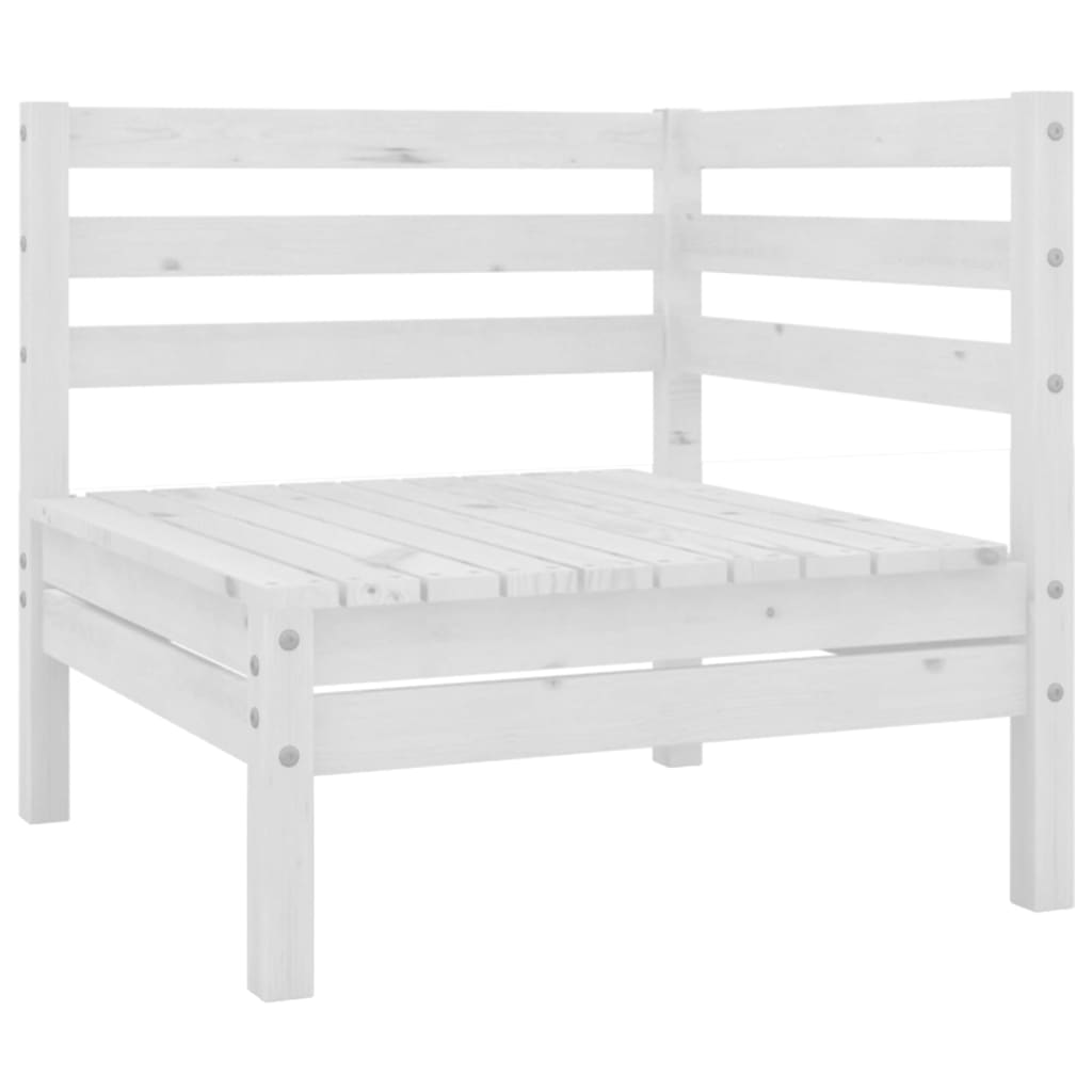3-tlg. Garten-Lounge-Set Massivholz Kiefer Weiß - Pazzar.ch