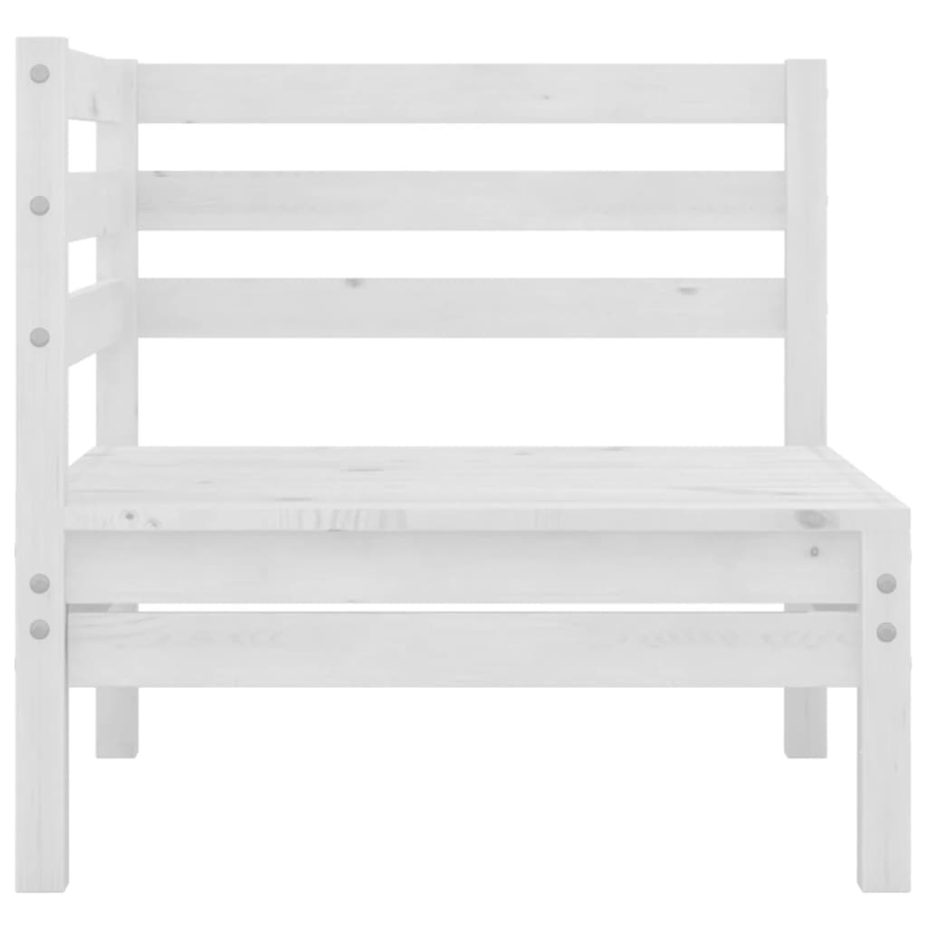 3-tlg. Garten-Lounge-Set Massivholz Kiefer Weiß - Pazzar.ch