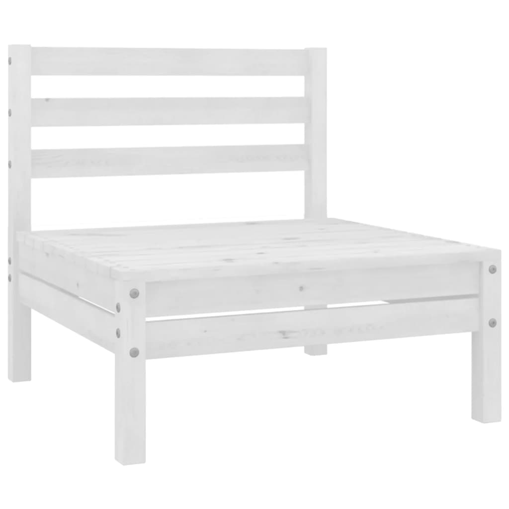 3-tlg. Garten-Lounge-Set Massivholz Kiefer Weiß - Pazzar.ch