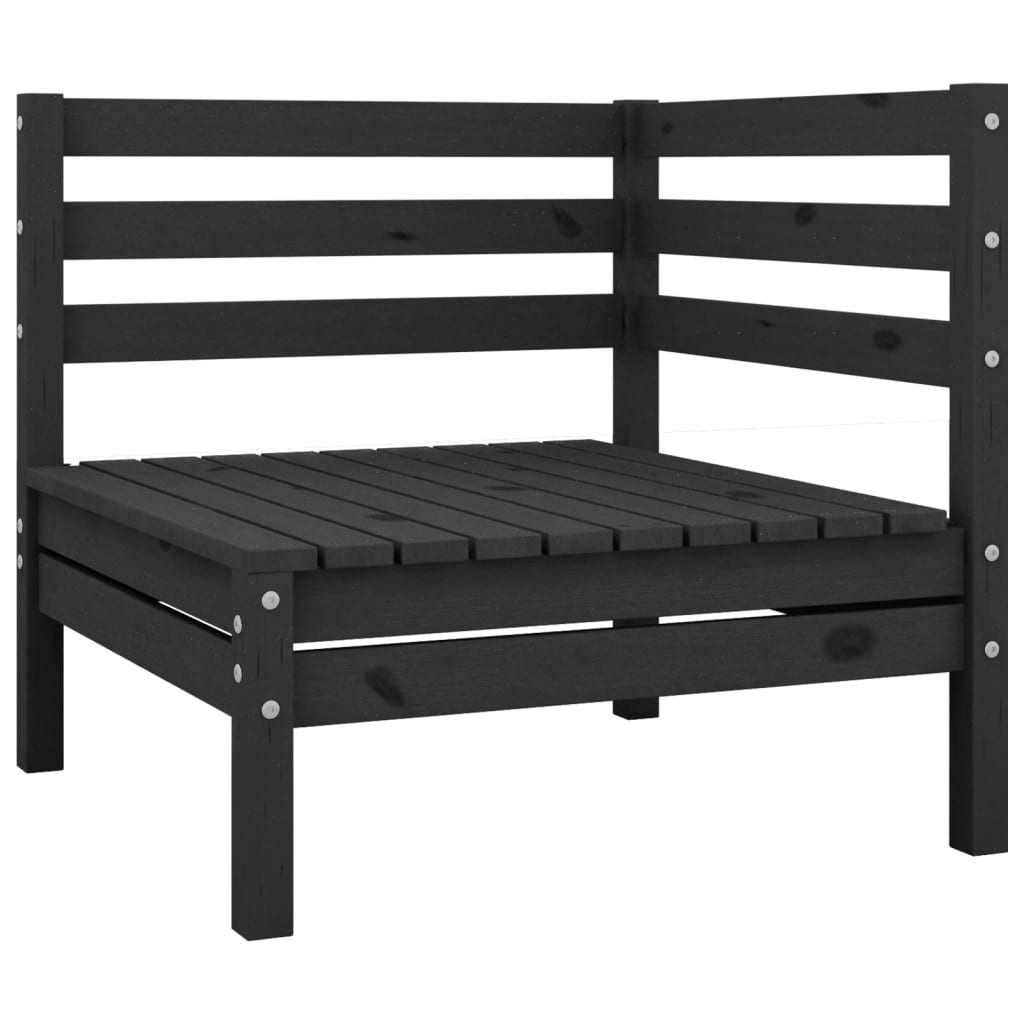 3-tlg. Garten-Lounge-Set Massivholz Kiefer Schwarz - Pazzar.ch