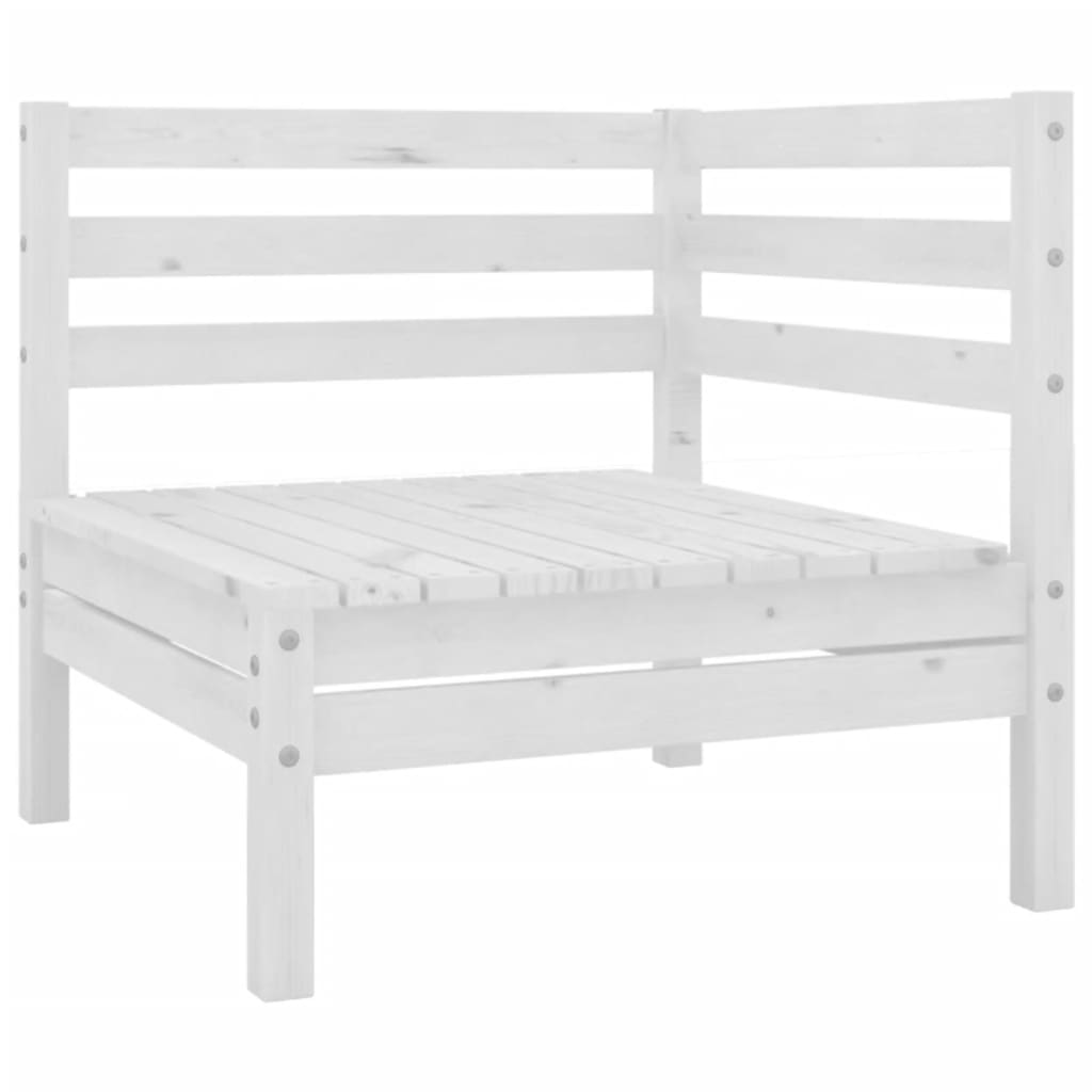 4-tlg. Garten-Lounge-Set Massivholz Kiefer Weiß - Pazzar.ch