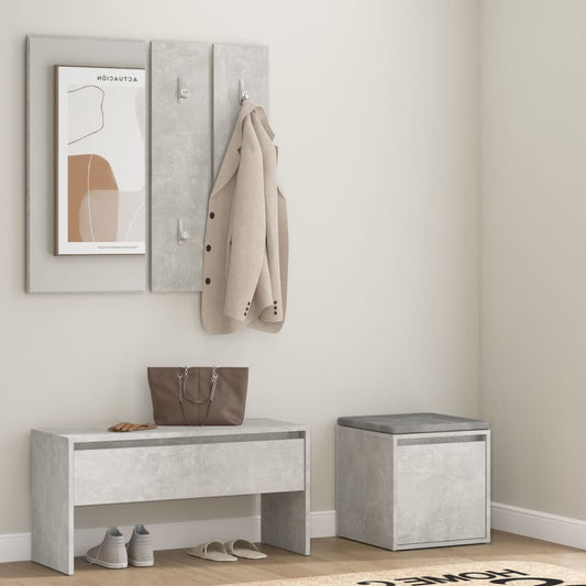 Flurmöbel-Set Betongrau Holzwerkstoff - Pazzar.ch