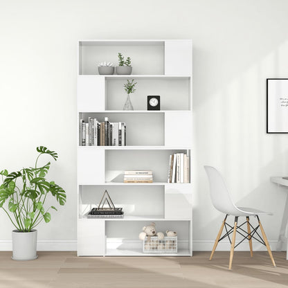 Bücherregal Raumteiler Hochglanz-Weiß 100x24x188 cm - Pazzar.ch