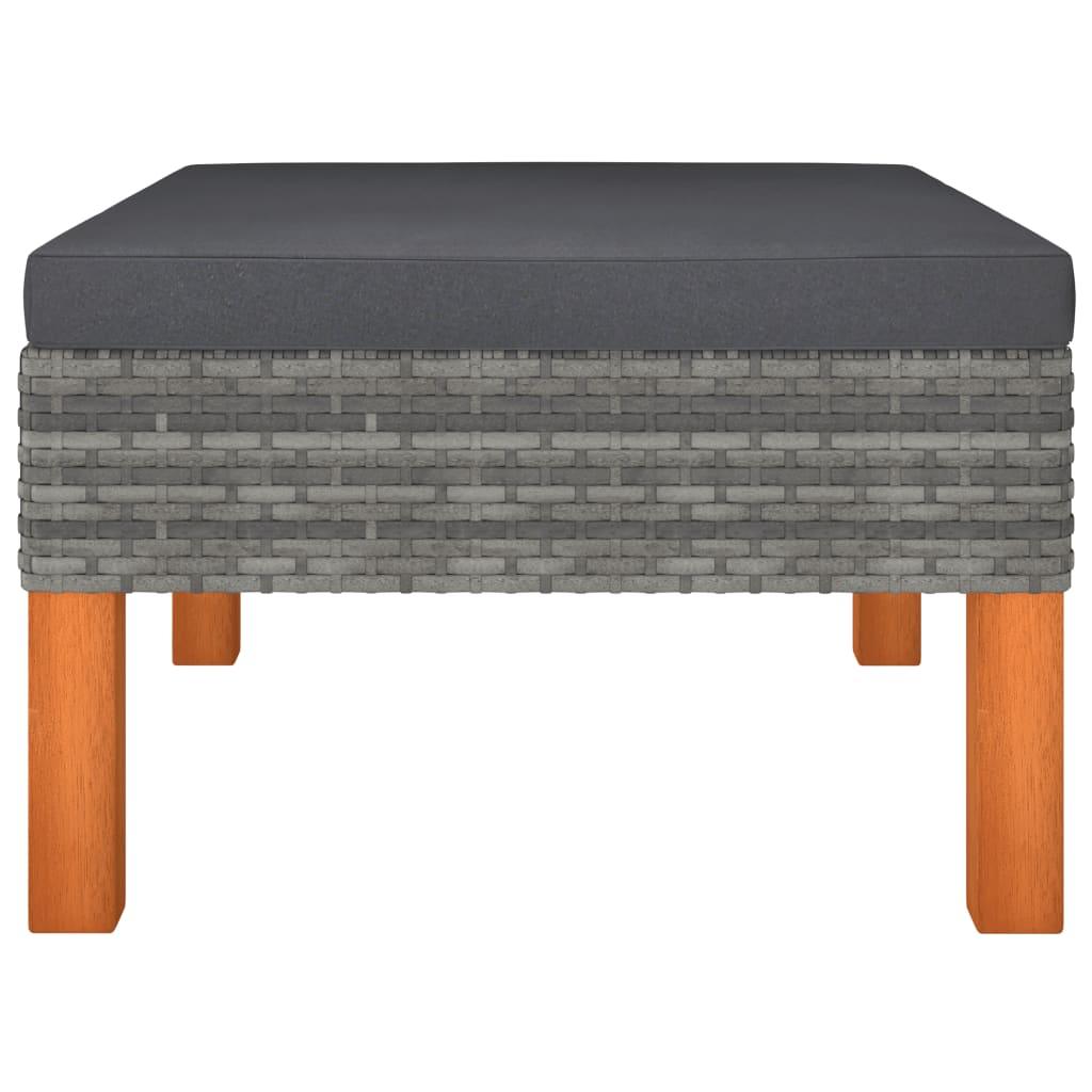 10-tlg. Garten-Lounge-Set Poly Rattan und Eukalyptusholz Grau - Pazzar.ch