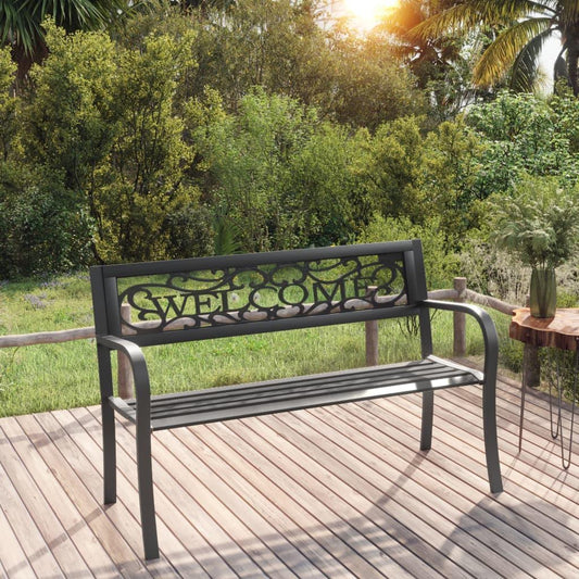 Gartenbank 125 cm Stahl Schwarz - Pazzar.ch