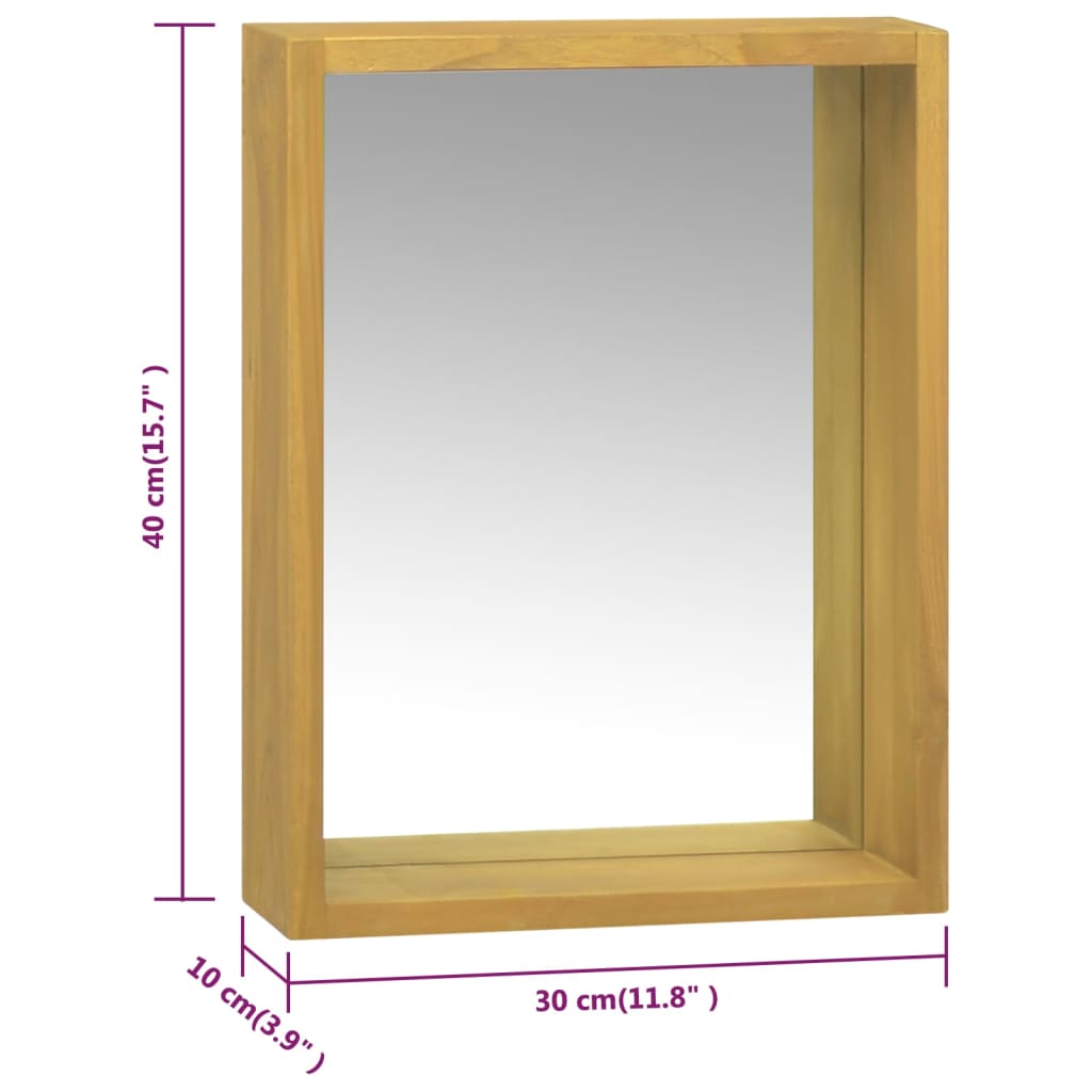 Spiegelschrank 30x10x40 cm Massivholz Teak - Pazzar.ch