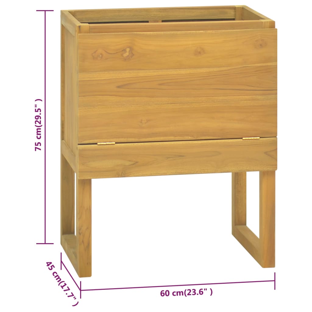 Badschrank 60x45x75 cm Massivholz Teak - Pazzar.ch