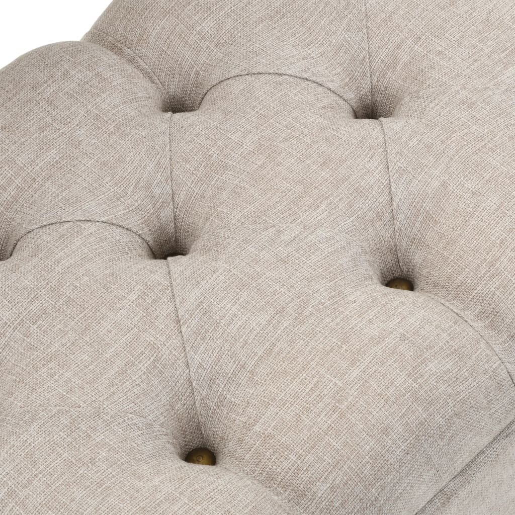 Sitzbank mit Stauraum und Rückenlehne 110cm Creme Stoff - Pazzar.ch