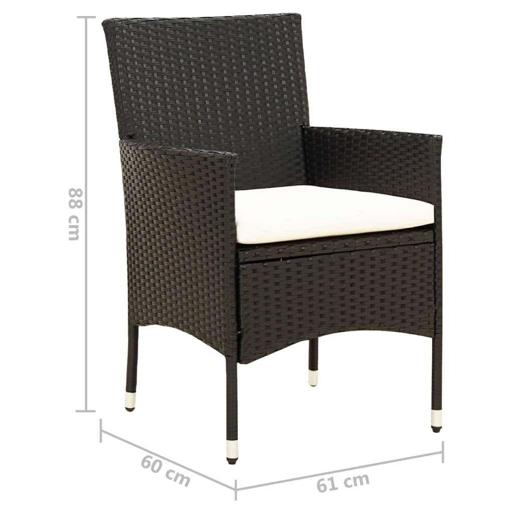 Gartenstühle mit Kissen 2 Stk. Poly Rattan Schwarz - Pazzar.ch
