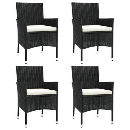 Gartenstühle mit Kissen 4 Stk. Poly Rattan Schwarz - Pazzar.ch