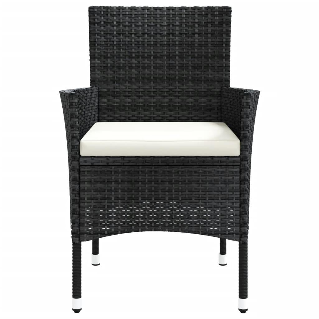 Gartenstühle mit Kissen 4 Stk. Poly Rattan Schwarz - Pazzar.ch