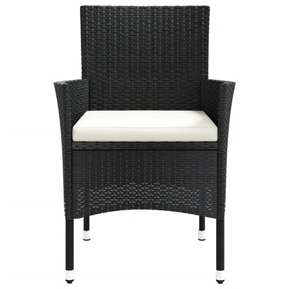 Gartenstühle mit Kissen 4 Stk. Poly Rattan Schwarz - Pazzar.ch