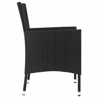 Gartenstühle mit Kissen 4 Stk. Poly Rattan Schwarz - Pazzar.ch