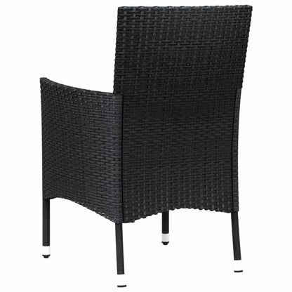 Gartenstühle mit Kissen 4 Stk. Poly Rattan Schwarz - Pazzar.ch