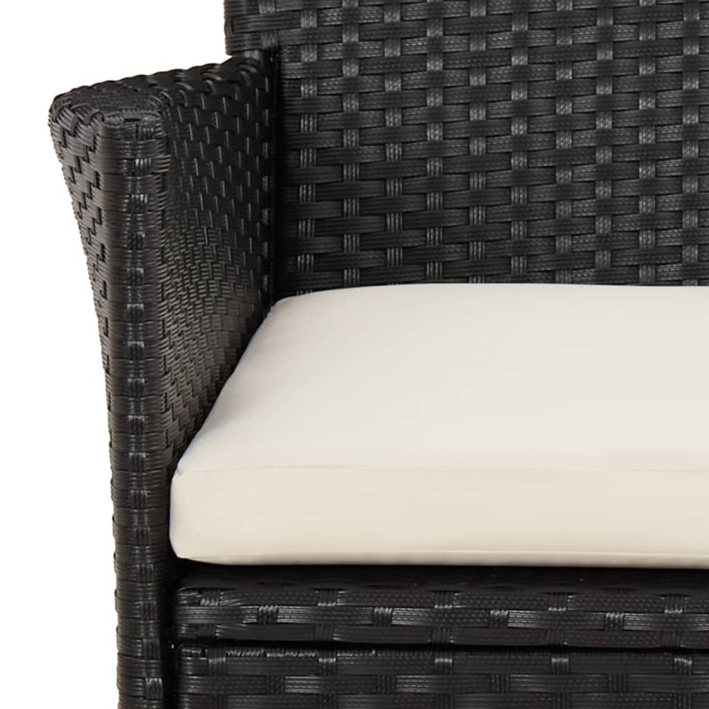 Gartenstühle mit Kissen 4 Stk. Poly Rattan Schwarz - Pazzar.ch