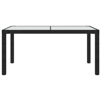 Gartentisch 150x90x75 cm Gehärtetes Glas Poly Rattan Schwarz - Pazzar.ch