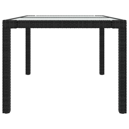 Gartentisch 150x90x75 cm Gehärtetes Glas Poly Rattan Schwarz - Pazzar.ch