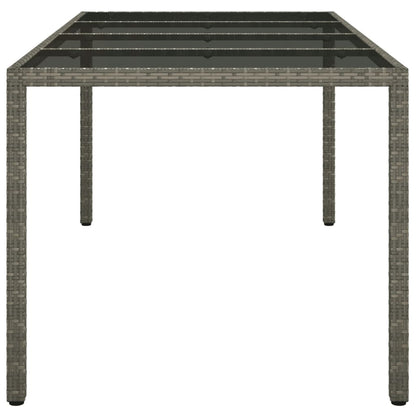 Gartentisch Grau 190x90x75 cm Gehärtetes Glas und Poly Rattan - Pazzar.ch