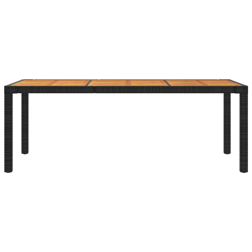 Gartentisch 190x90x75 cm Poly Rattan und Akazienholz Schwarz - Pazzar.ch