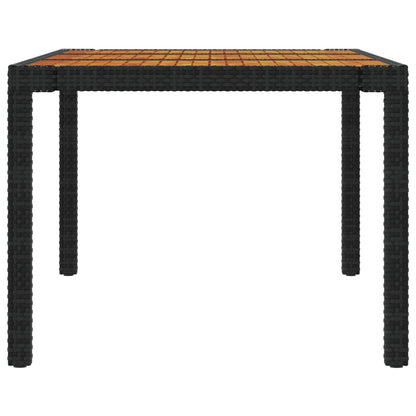 Gartentisch 190x90x75 cm Poly Rattan und Akazienholz Schwarz - Pazzar.ch