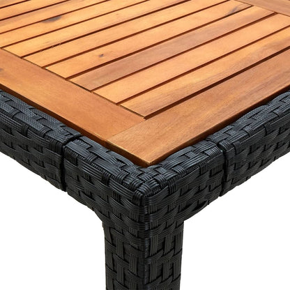 Gartentisch 190x90x75 cm Poly Rattan und Akazienholz Schwarz - Pazzar.ch