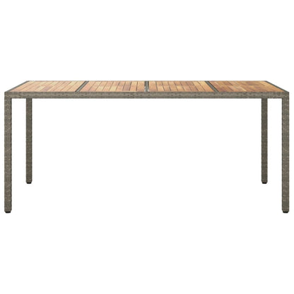 Gartentisch 190x90x75 cm Poly Rattan und Akazienholz Grau - Pazzar.ch