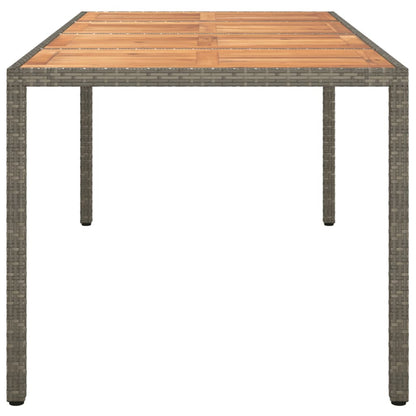 Gartentisch 190x90x75 cm Poly Rattan und Akazienholz Grau - Pazzar.ch