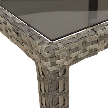 Gartentisch Grau 250x100x75 cm Hartglas und Poly Rattan - Pazzar.ch
