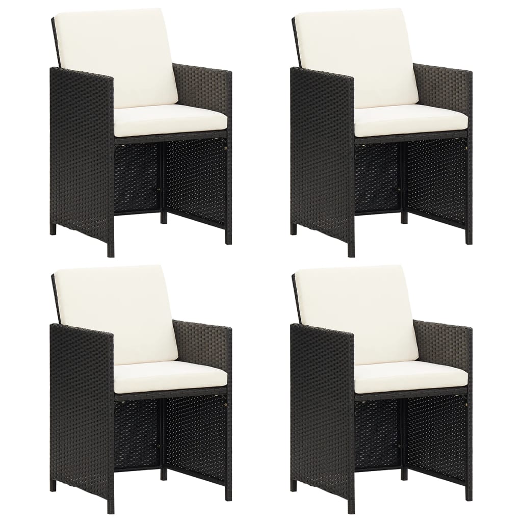Gartenstühle 4 Stk. Poly Rattan Schwarz - Pazzar.ch