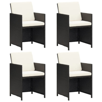Gartenstühle 4 Stk. Poly Rattan Schwarz - Pazzar.ch