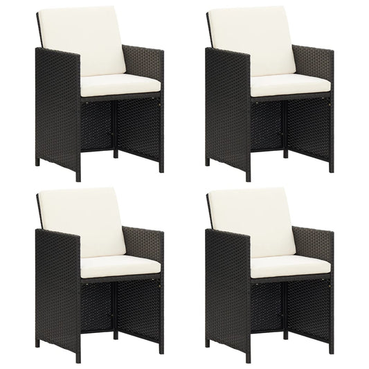 Gartenstühle 4 Stk. Poly Rattan Schwarz - Pazzar.ch