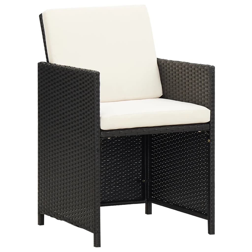 Gartenstühle 4 Stk. Poly Rattan Schwarz - Pazzar.ch