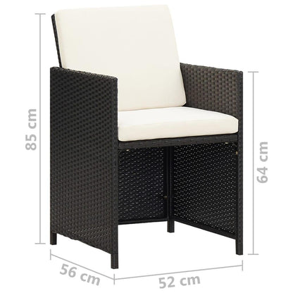 Gartenstühle 4 Stk. Poly Rattan Schwarz - Pazzar.ch