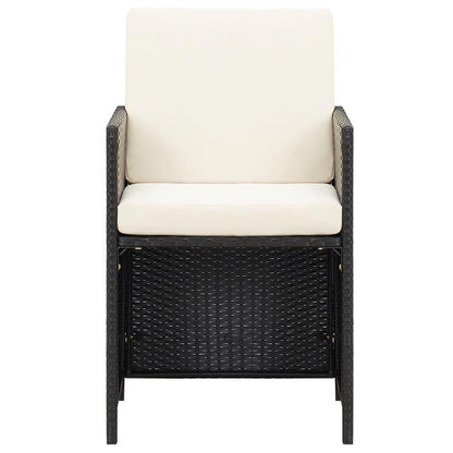 Gartenstühle 4 Stk. Poly Rattan Schwarz - Pazzar.ch