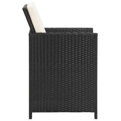 Gartenstühle 4 Stk. Poly Rattan Schwarz - Pazzar.ch