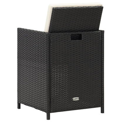 Gartenstühle 4 Stk. Poly Rattan Schwarz - Pazzar.ch